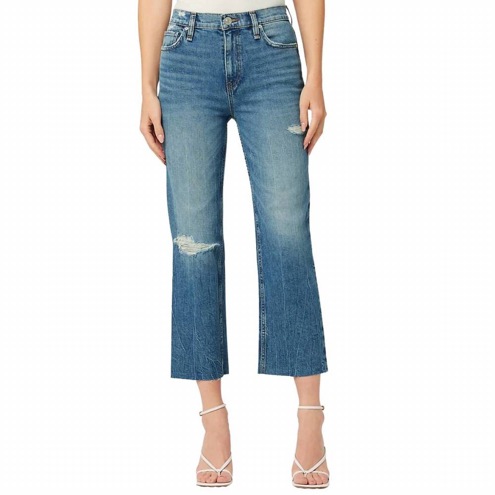 NEW HUDSON remi high rise straight crop jean in stunner